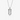 silver-tone razor blade shaped pendant with engraved text on a link chain necklace, on a light background
