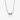 silver-tone chain necklace with three stacked ring pendants, two set with clear stones, on a light background